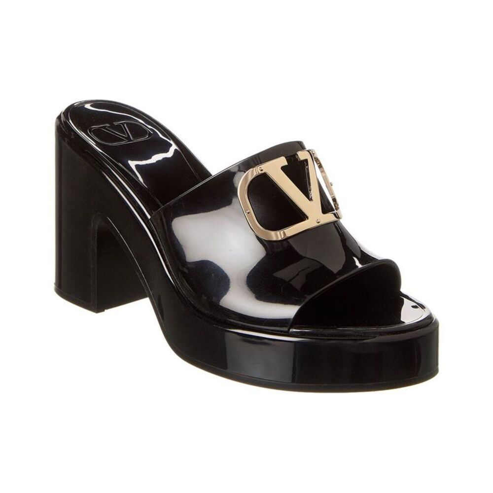 Valentino Vlogo 80 Rubber Platform Sandal, Black